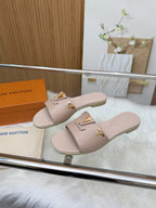 LV Mare Flat Mule Light Taupe Sheepskin