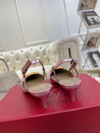 VT Vlogo Signature Pink Slingback Cowhide