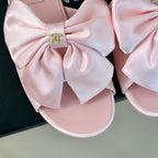 cc big bow flat sandals light pink lambkin