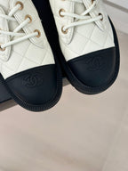 CC Classic Sneaker 50mm White Quilted Wrinkled Calfskin