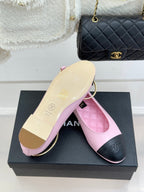 CC 26C Ribbon Double C Camellia Mary Jane Pink Black Lambskin
