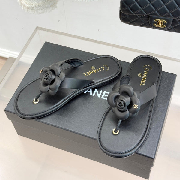 CC 26C Early Spring Camellia Slide Black Calfskin