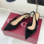 GG 26 Signoria Slingback Pumps 4.5cm Black Suede 632524