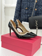 Valentino Rockstud Pumps Black Patent Leather 643002