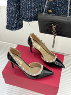Valentino Rockstud Pumps Black Patent Leather 643002