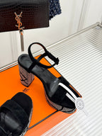 HM 26s Lightning Sandal 7cm Black Suede Sheepskin 675700