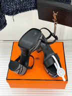 HM 26s Lightning Sandal 7cm Black Sheepskin 675702