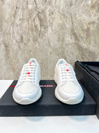 PRA SNEAKER WHITE CALFSKIN AND MESH FABRIC