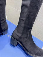 SW Soho Knee-High Boot Black Suede & Nucbuck Leather 554355