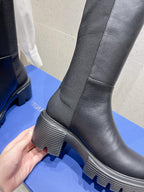 SW Soho Knee-High Boot Black Cowhide & Nucbuck Leather 554356