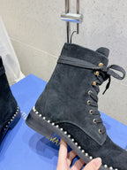 SW Mckenzee Boot with Pearl Chain Black Suede 554360