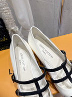 LV 6AM Slingback 4.5cm White Calfskin 610731
