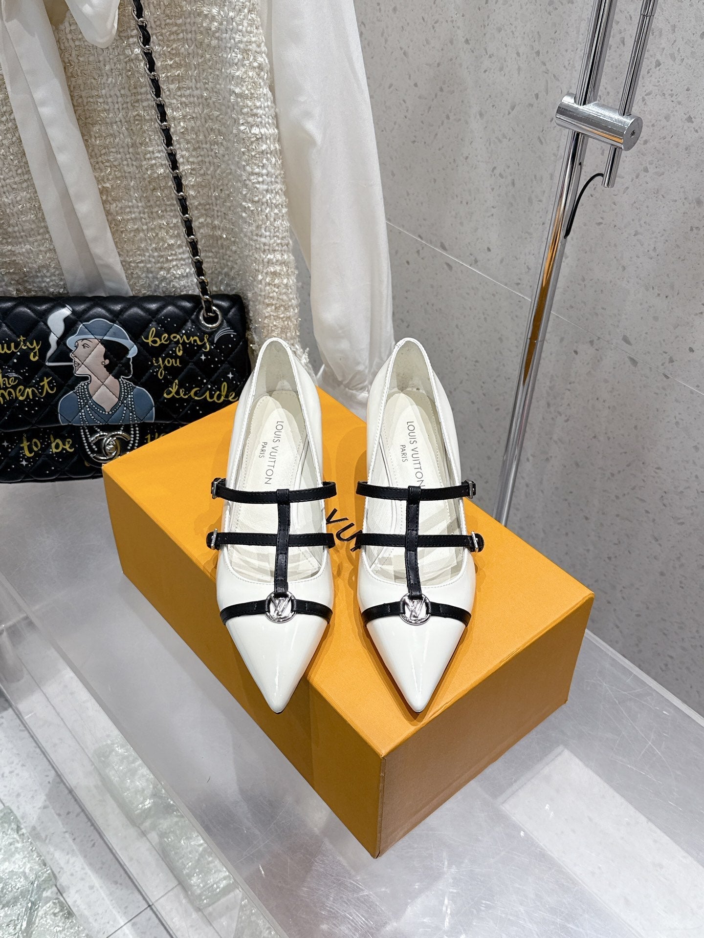 LV 6AM Slingback 4.5cm White Calfskin 610731