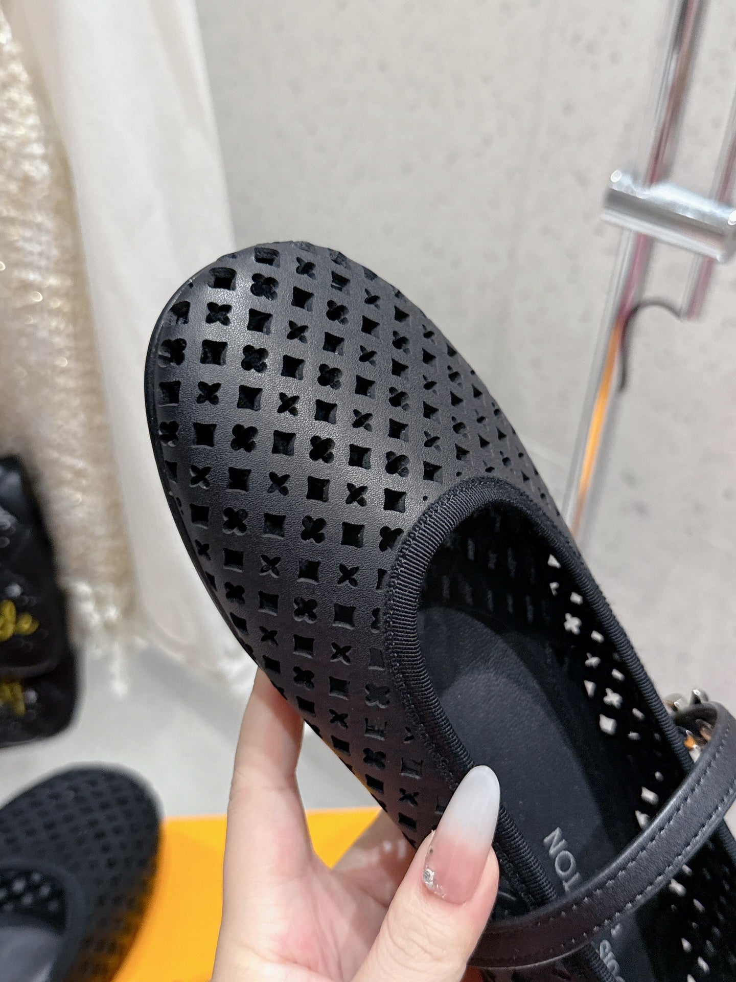 LV Romy Flat Ballerina Black Perforated Cowhide 610705