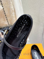 LV Romy Flat Ballerina Black Perforated Cowhide 610705