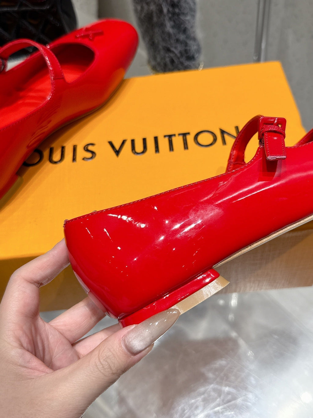 LV Swing Ballet Flat Red Patent Leather 610708