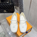 LV Swing Ballet Flat White Patent Leather 610708