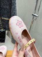 LV 26s Ballet Flats Light Pink Monogram Leather  610840