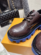 LV Checker Derby Sneaker Brown Patent Leather 610746