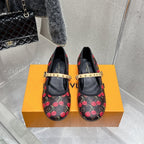LV Romy Flat Cherry Brown Monogram Cowhide 610857