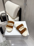 Pra 2025 Sandal Brown White Suede Wool 554329