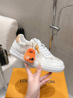 LV Stadium Sneaker White Cream Denim Cowhide 610789