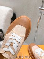 LV x TM Lagoon Sneaker Beige Brown Canvas Lace 610800