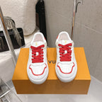 LV Trainer Sneaker White Mix Red Cowhide Suede 610805