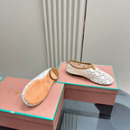 floaty flat mocassin sliper white fabric