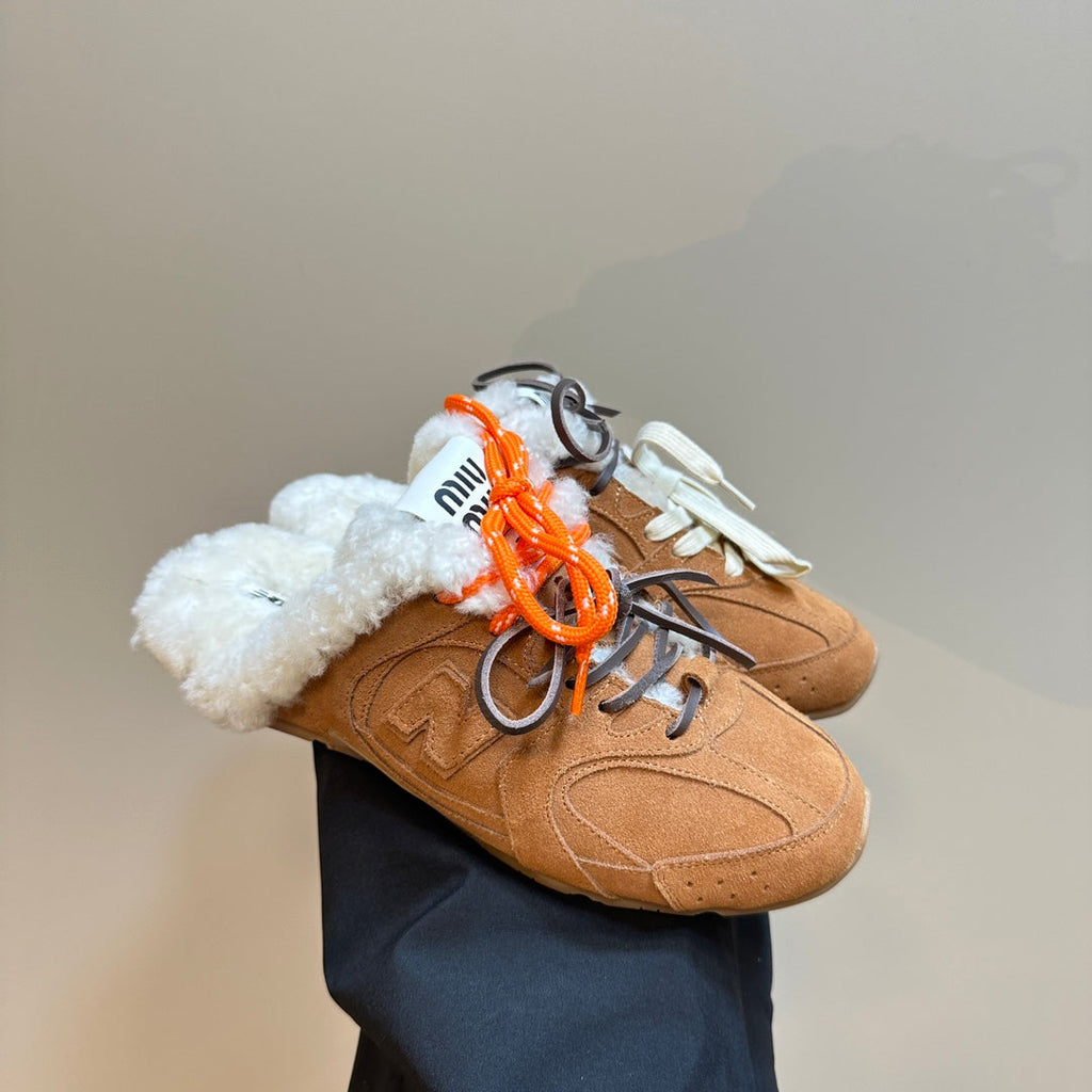 Miu x Balance 530 SL Mule Brown Yellow Suede