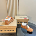 Miu x Balance 530 SL Sneakers Brown Yellow Fleece Lining Suede