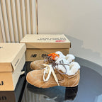 Miu x Balance 530 SL Sneakers Dark Brown Fleece Lining Suede