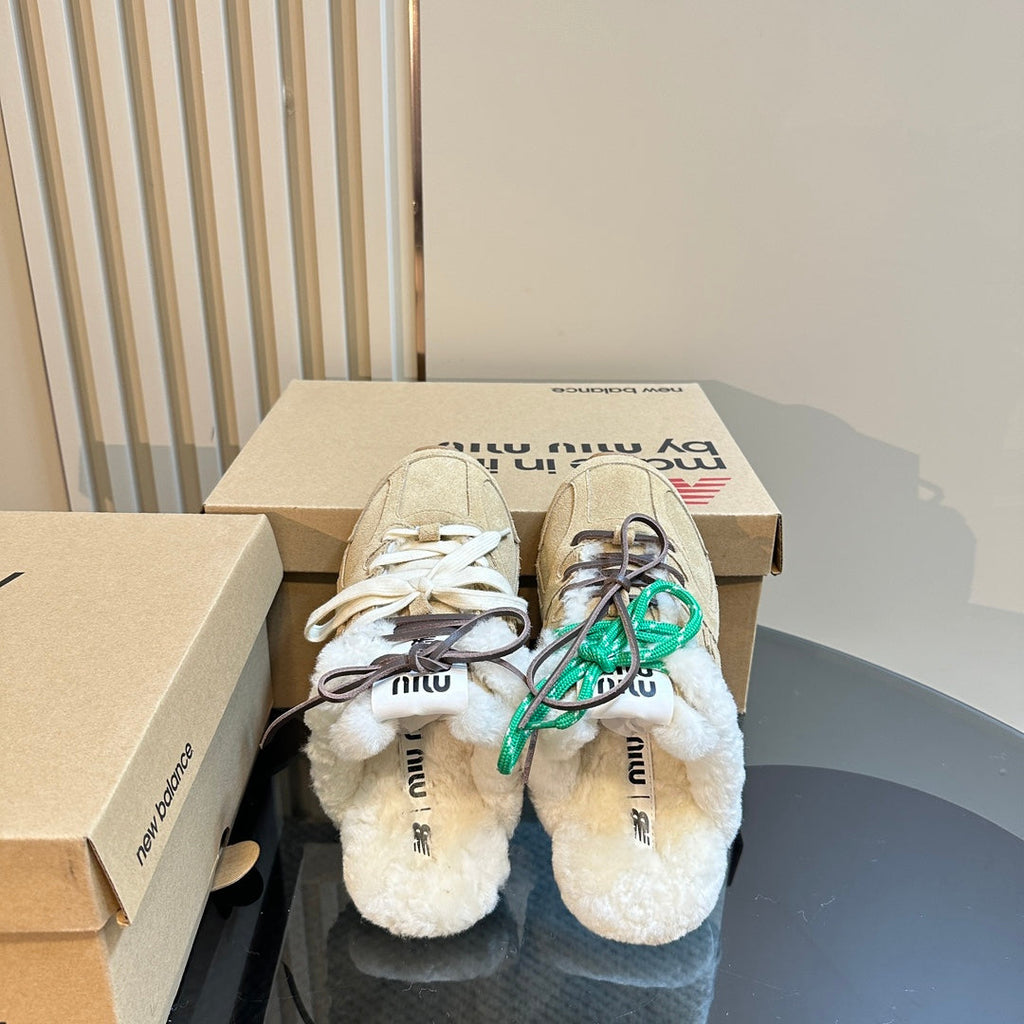 Miu x Balance 530 SL Mule Light Brown Suede
