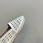 Alaila Vienne Espadrilles In Ivory White Cowhide 946256