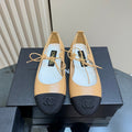 CC 25 Mary Jane Flat Buff Brown Leather with Fabric 239406