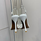 Alaia High Heels Slingbacks White Sheepskin 299841