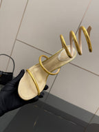 RC Sandals 9.5cm Gold Imported Metal Sheepskin 302600