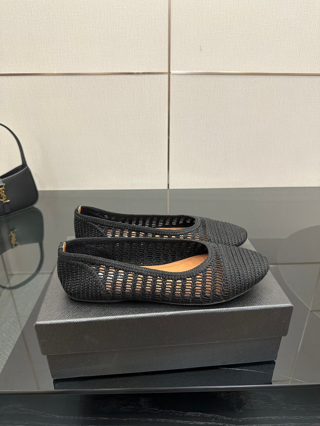 Alaia 2025 Ballet Flat Black Raffia 433753