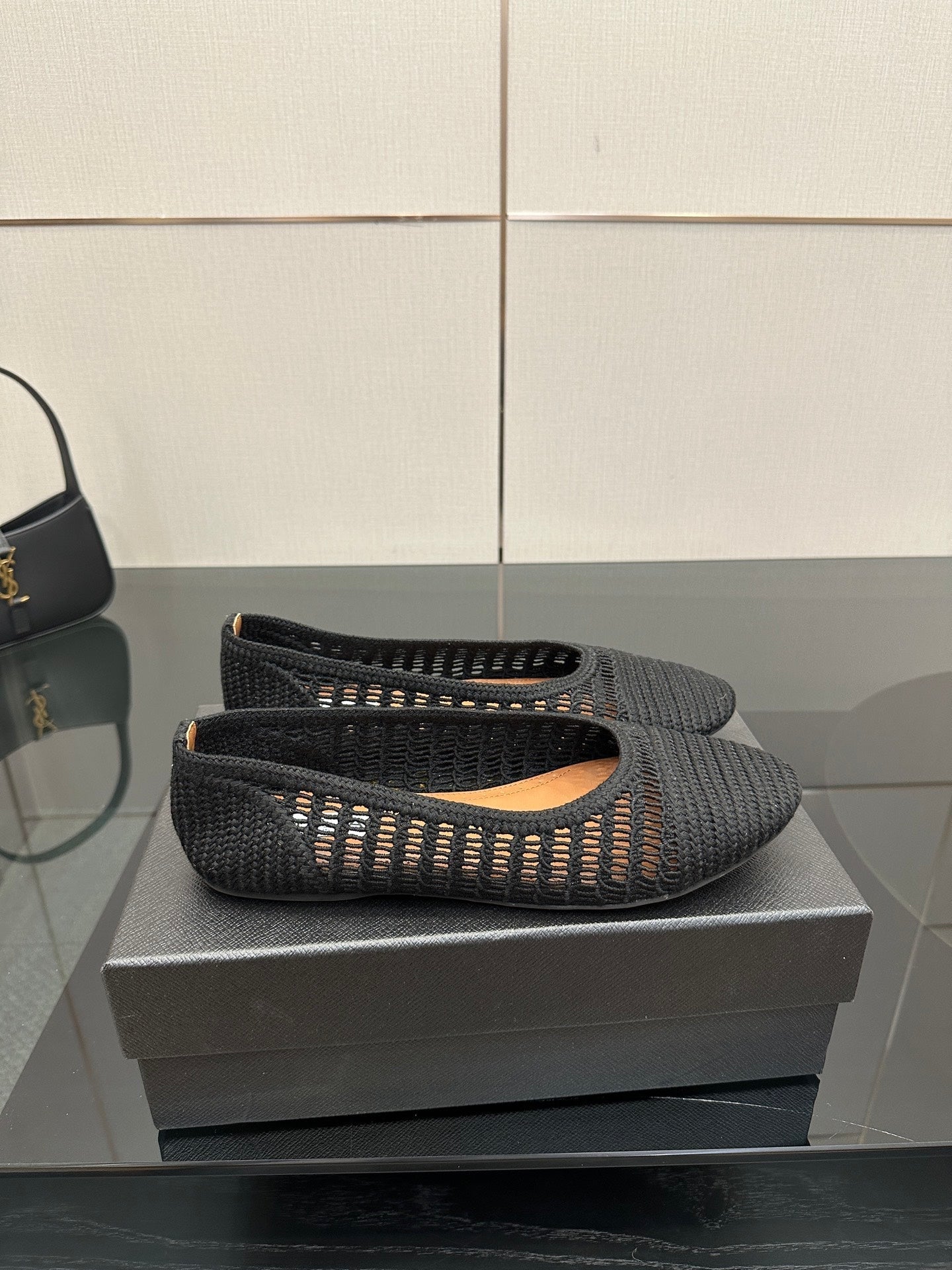 Alaia 2025 Ballet Flat Black Raffia 433753