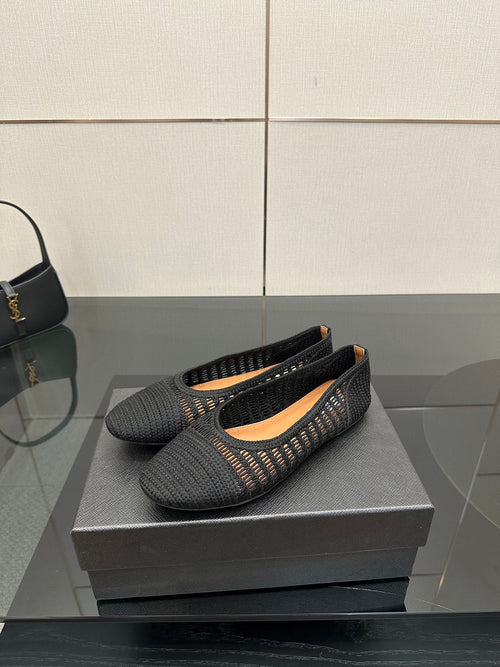Alaia 2025 Ballet Flat Black Raffia 433753
