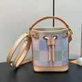 nano noe 13 damier canvas beige calfskin gold hardware