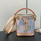 nano noe 13 damier canvas beige calfskin gold hardware