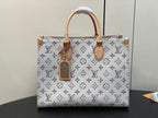 ONTHEGO MM 35CM MULTICOLOR BEIGE MONOGRAM JACQUARD FABRIC