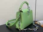 CAPUCINES BB 27 GREEN TAURILLON TURQUOISE SILVER HARDWARE