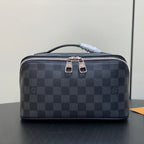 TOILETRY BAG 24 IN BLACK DAMIER GRAPHITE CANVAS