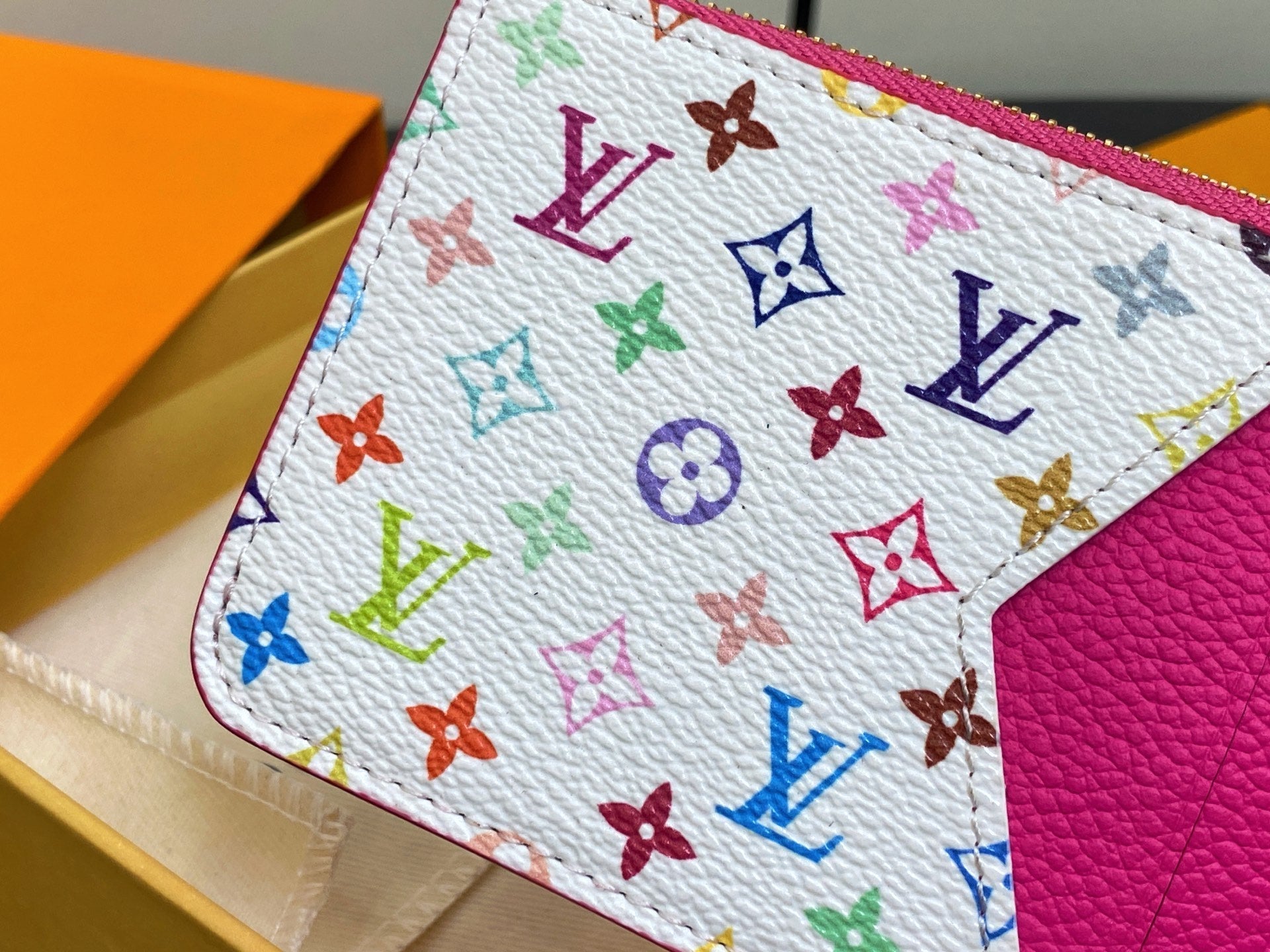LV x TM ROMY Wallet Pink Gold Leather 329909