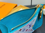 LV x TM ROMY Wallet Blue Gold Leather 329927