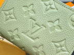 LV x TM Portfolio Claire Green Gold Leather 329879