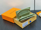 LV x TM Portfolio Claire Green Gold Leather 329879