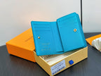 LV x TM Portfolio Claire Blue Gold Leather 329917